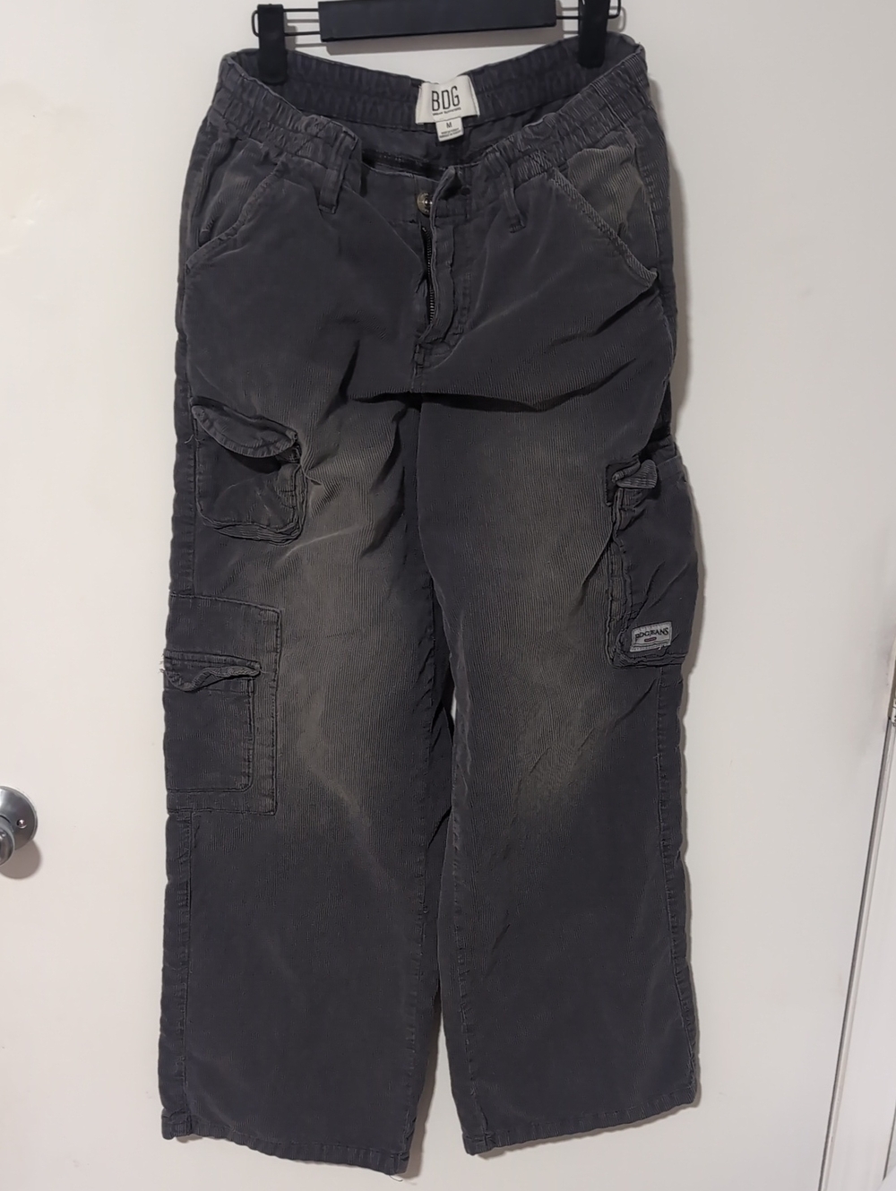 BDG Urban Outfitters Charcoal Gray Curdoroy Cargo Pants for Women